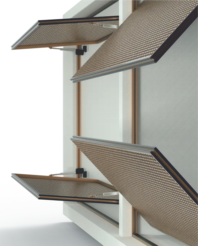 Product Kinetic Facade Shading Vertical Pivot Shading Systems