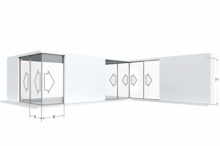 Corner Inward / Outward openning<br>4, 5, 6, 7, 8 Sashes - On Truck Flyscreen typology