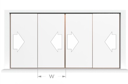 Sliding - 2, 3, 4 Sashes - On Truck Flyscreen typology